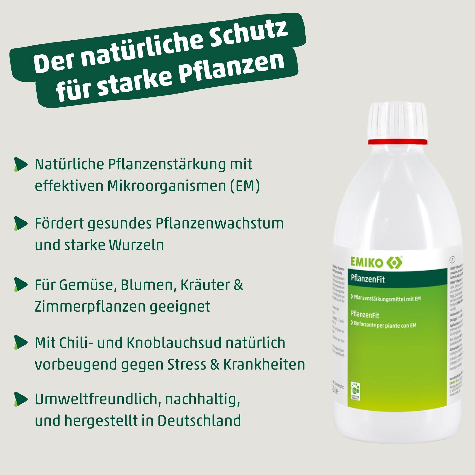 PflanzenFit - Biologisches Pflanzenstärkungsmittel mit EM, Chili & Knoblauch