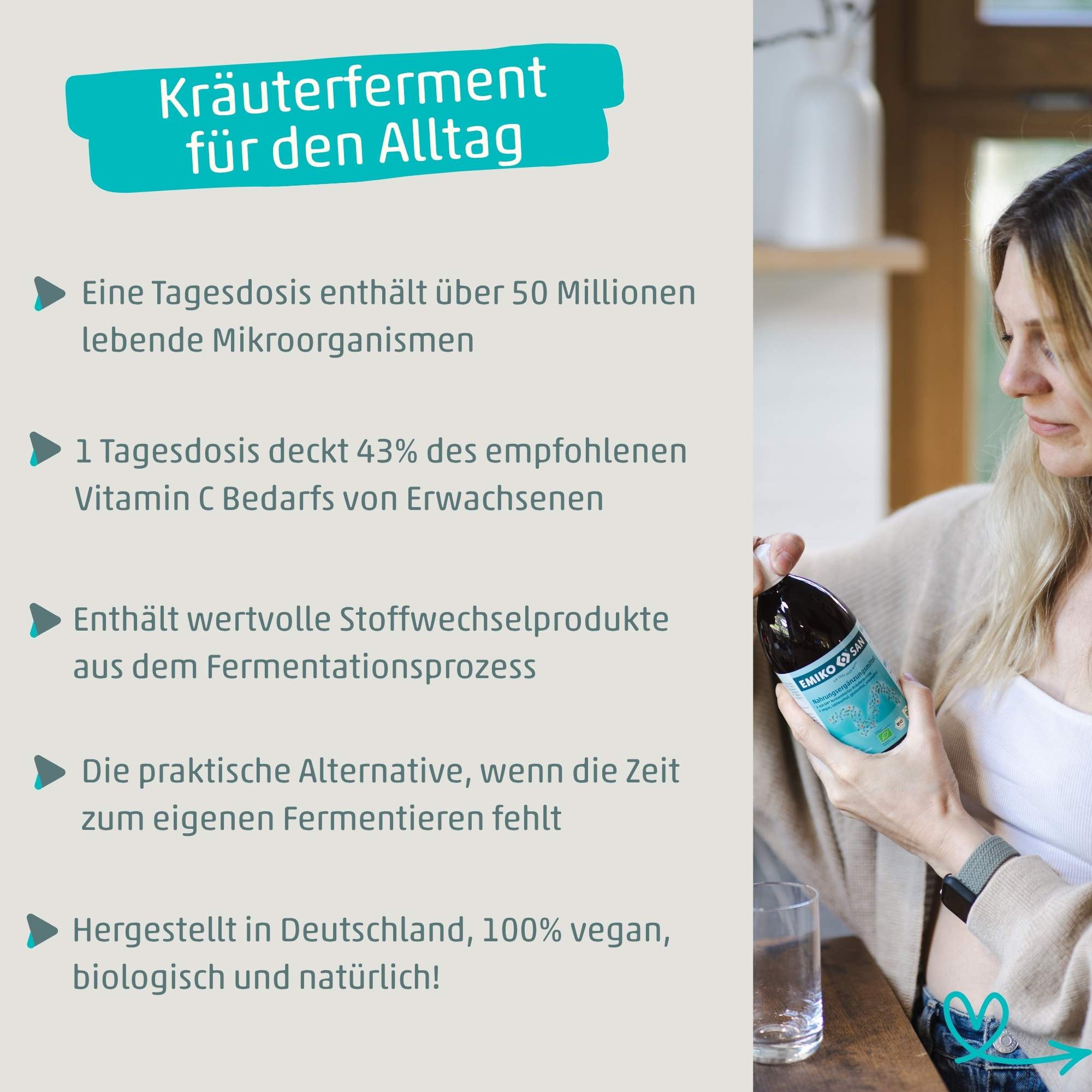 EMIKOSAN - Bio Fermentationsgetränk mit Milchsäurebakterien und Vitamin C