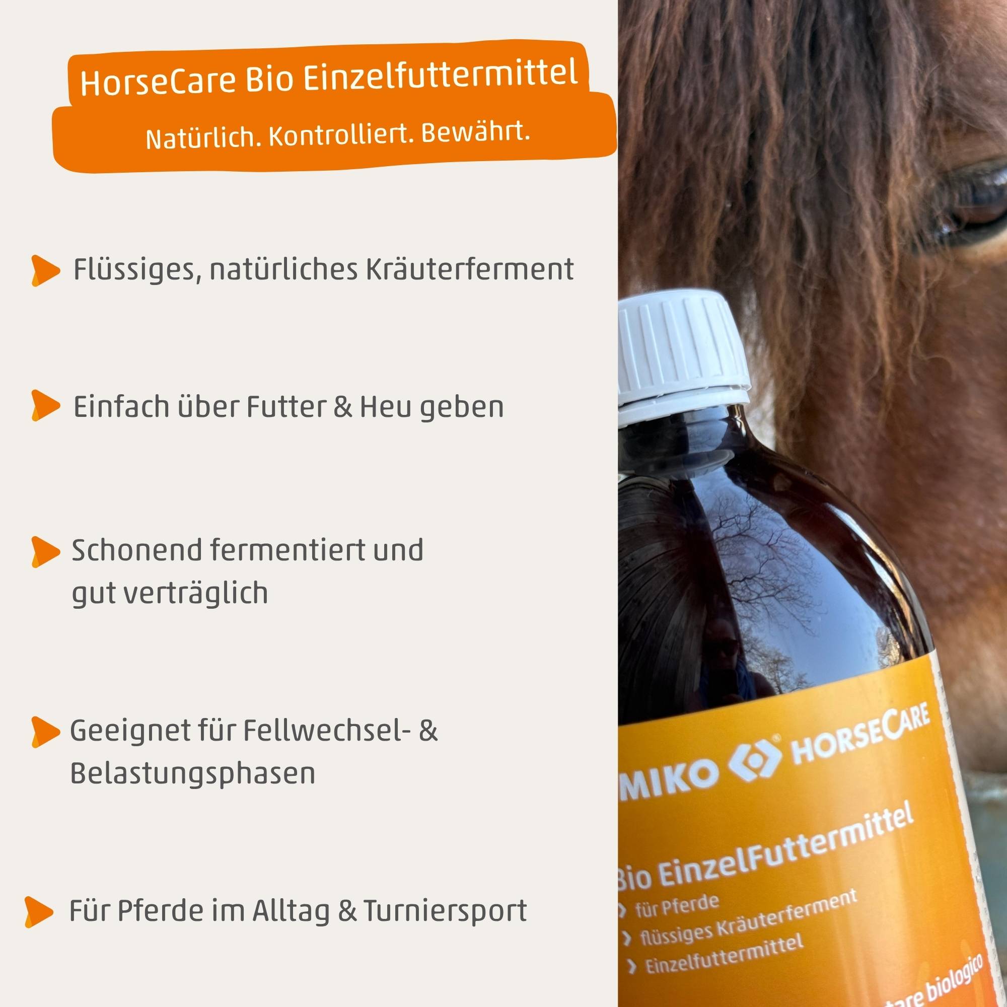 HorseCare Bio Einzelfuttermittel für Pferde - Flüssiges Kräuterferment