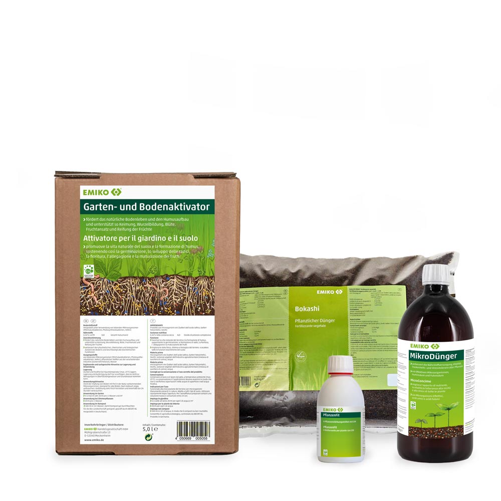Hochbeet-Paket - EM Set für Bodenaufbau, Düngung & Pflanzenstärkung