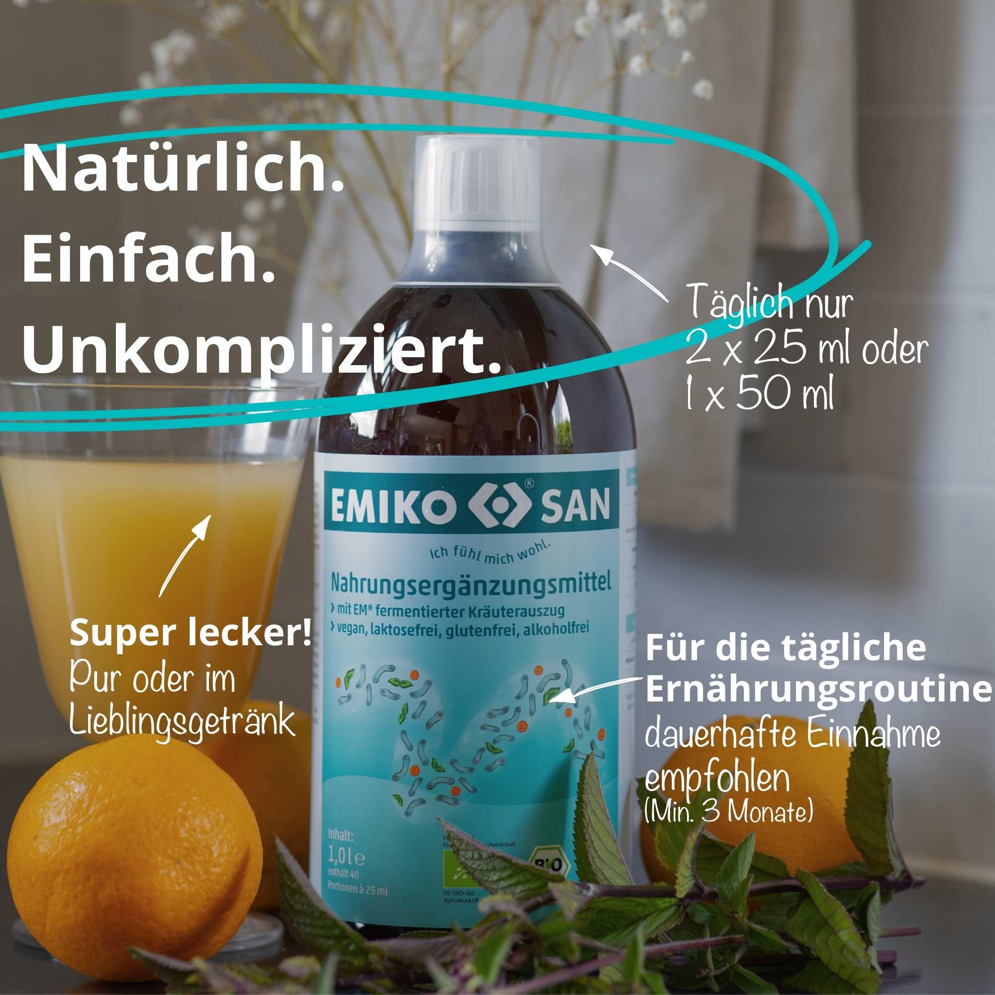 EMIKOSAN - Bio Fermentationsgetränk mit Milchsäurebakterien und Vitamin C