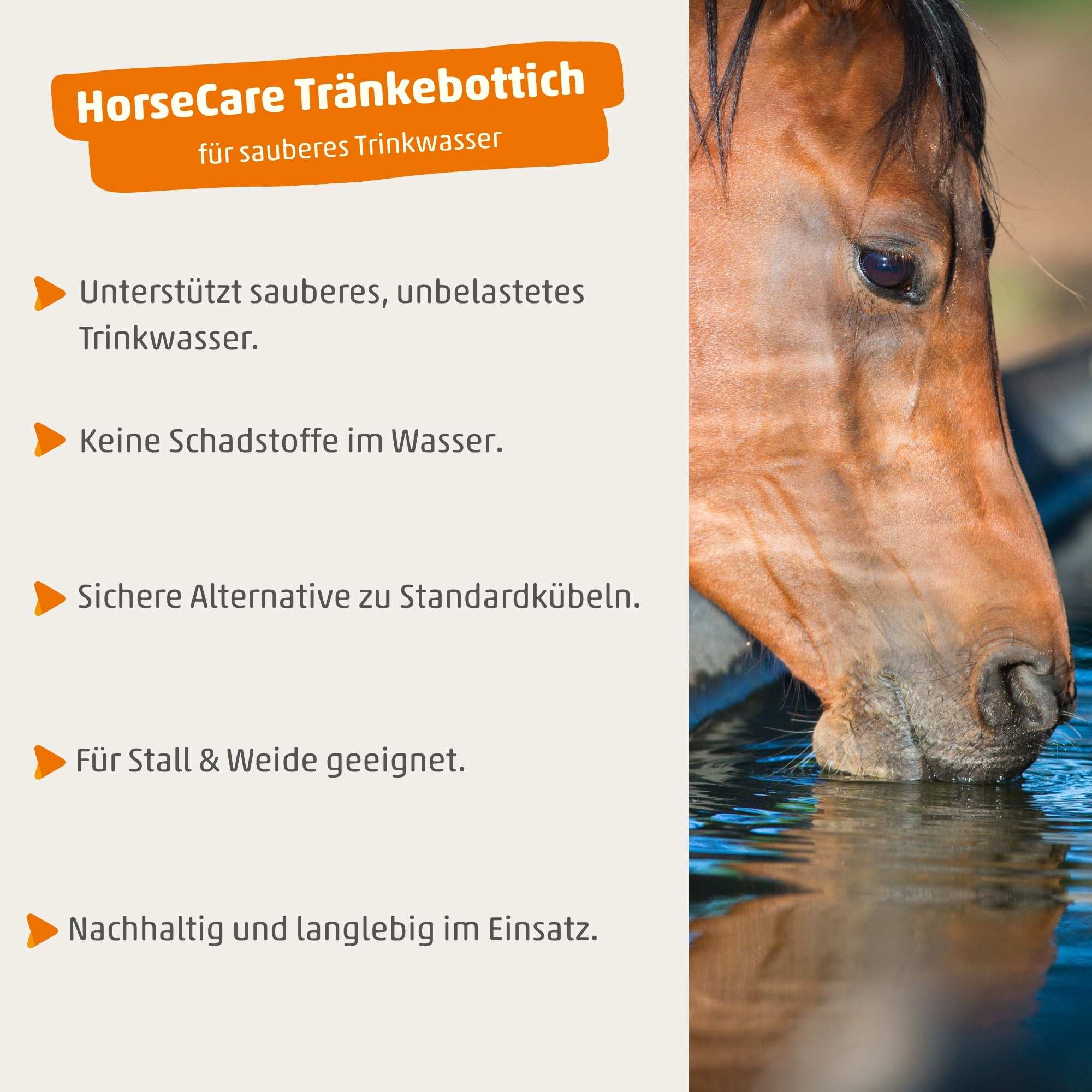 HorseCare Tränkebottich für Pferde - Robust & lebensmittelecht