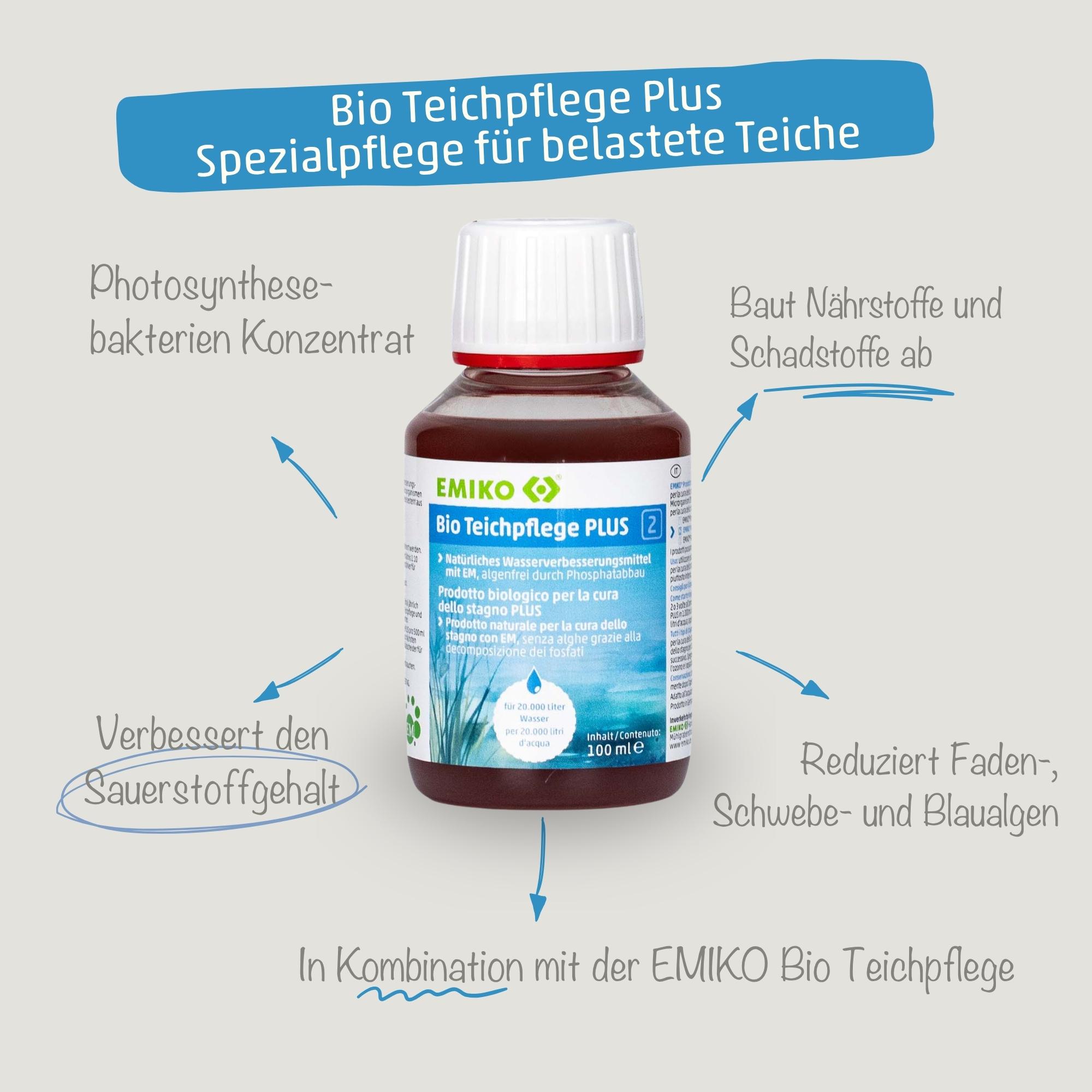 Bio Teichpflege PLUS - Spezialpflege mit Photosynthesebakterien für belastete Teiche