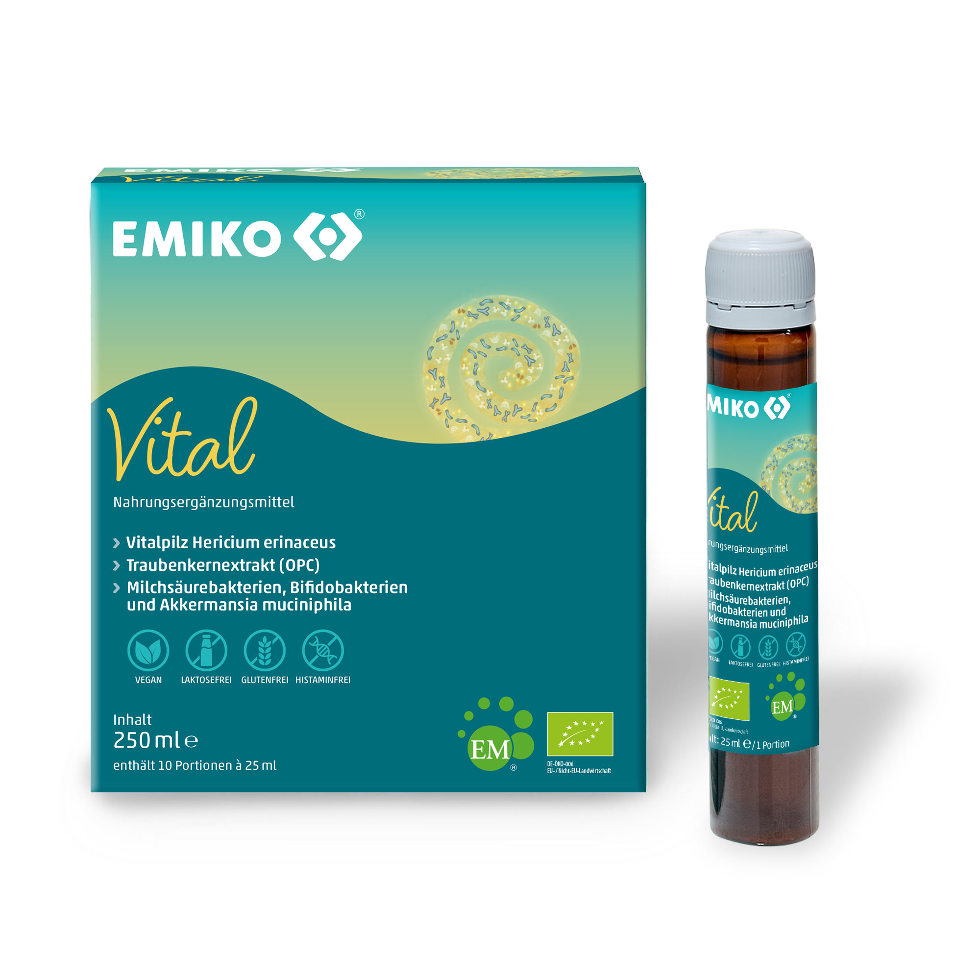 EMIKO Vital – Bio Fermentationsgetränk | Reiseset 10 x 25 ml