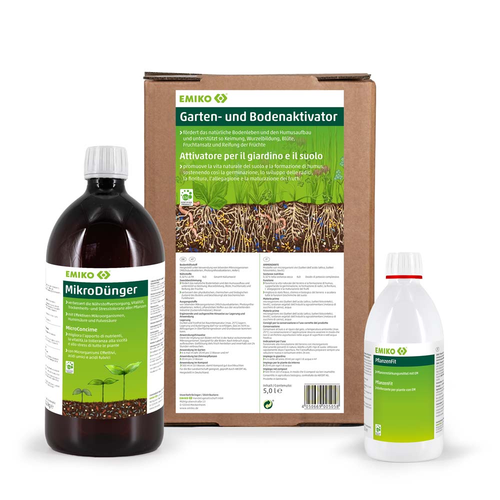 Garten-Paket - EM Set mit Bodenaktivator, Dünger & Pflanzenstärkung
