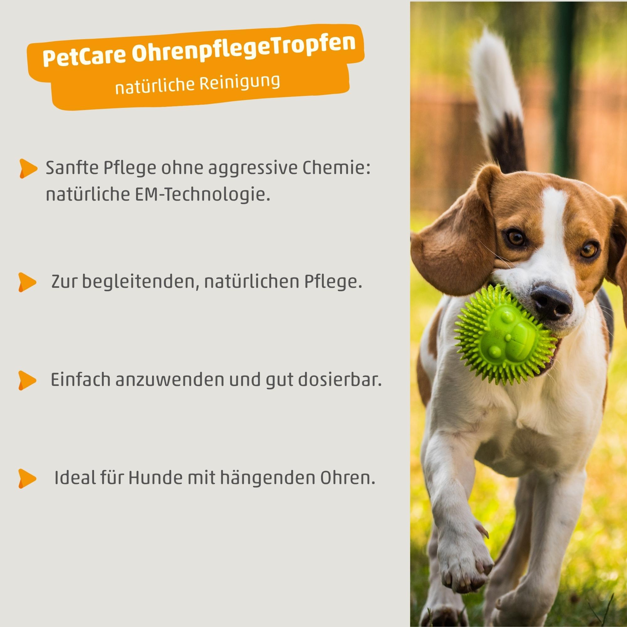 PetCare OhrenpflegeTropfen - Effektive Mikroorganismen für Hundeohren