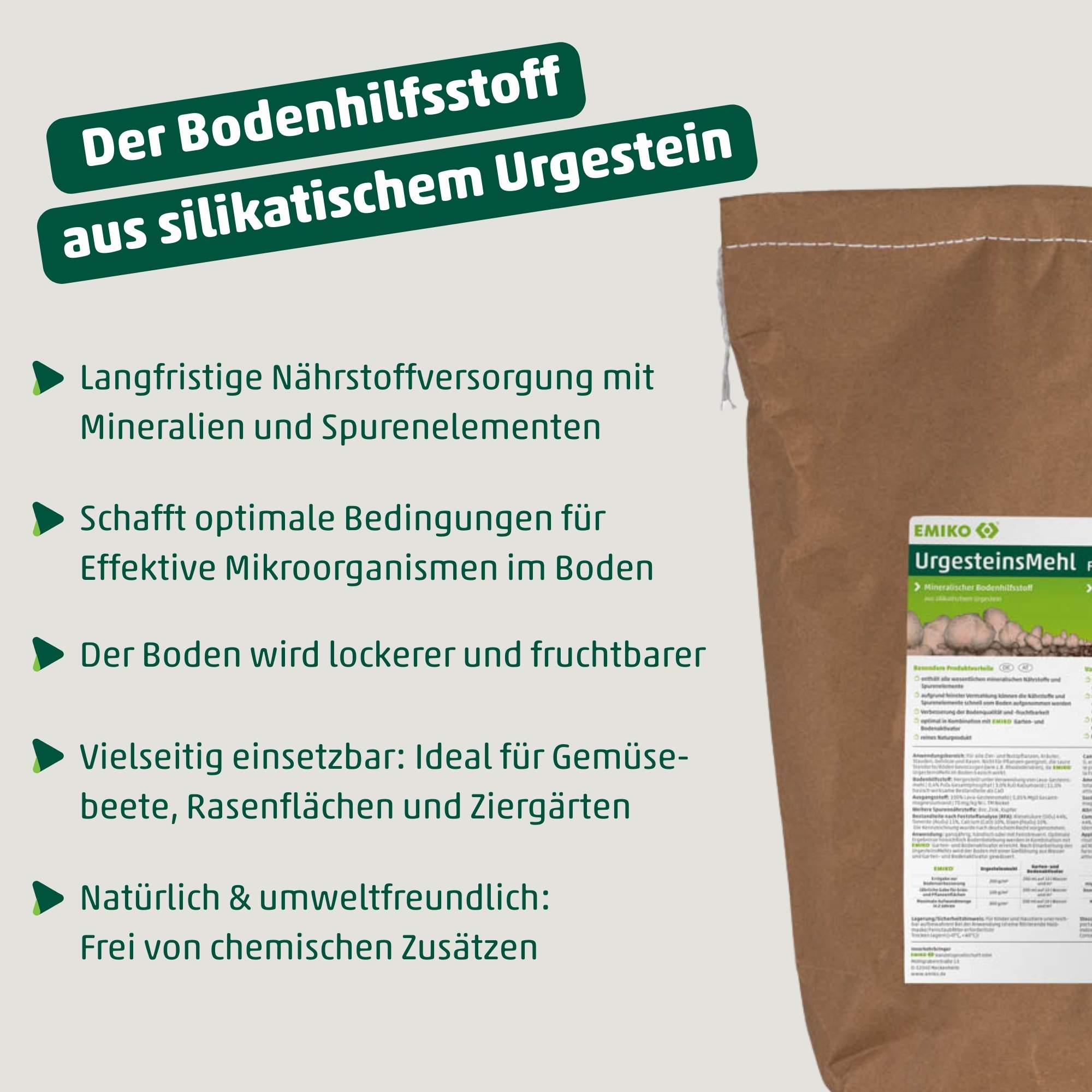 UrgesteinsMehl - Mineralien zur Bodenverbesserung