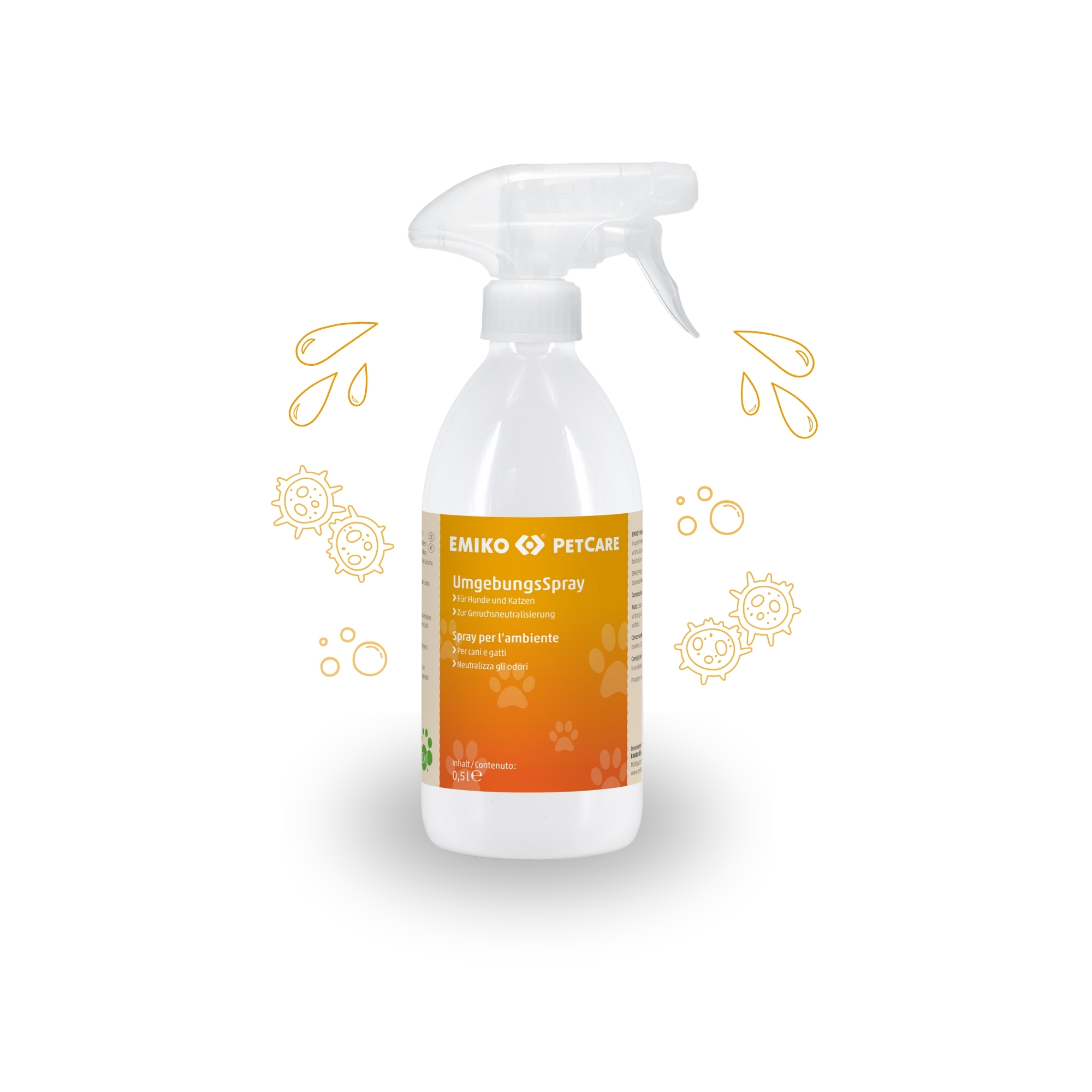 PetCare Umgebungsspray - Effektive Mikroorganismen für Haustiere, beseitigt Gerüche