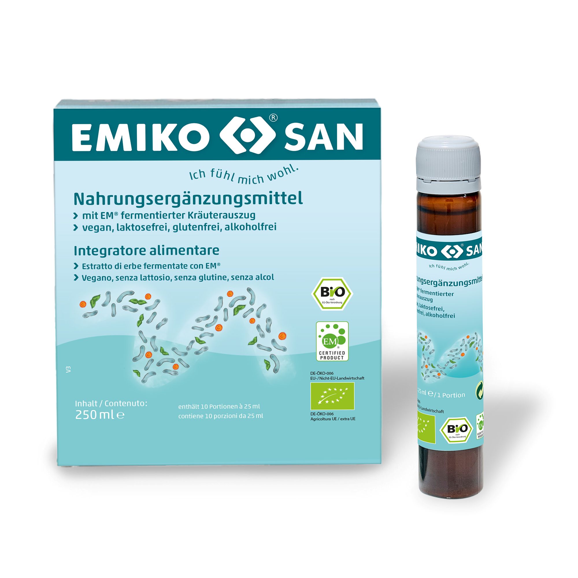 EMIKOSAN - Bio Kräuterferment | Reiseset 10 x 25 ml