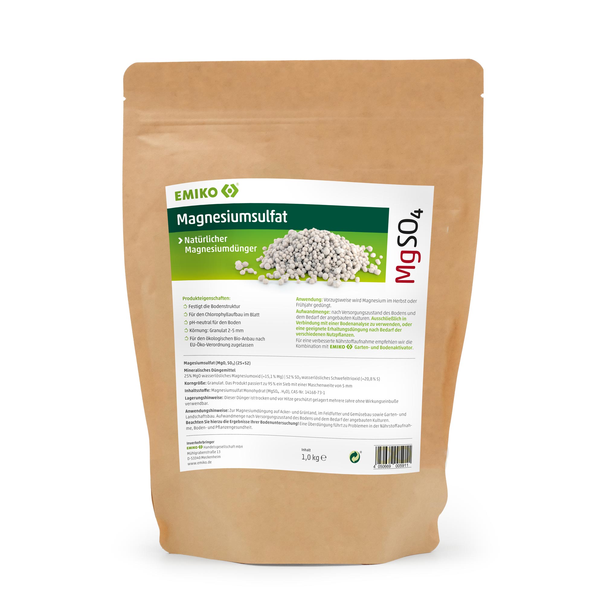 EMIKO Magnesiumsulfat  Magnesium- & Schwefeldnger fr gesundes Blattgrn  | 1,0 kg | EMIKO Online Shop