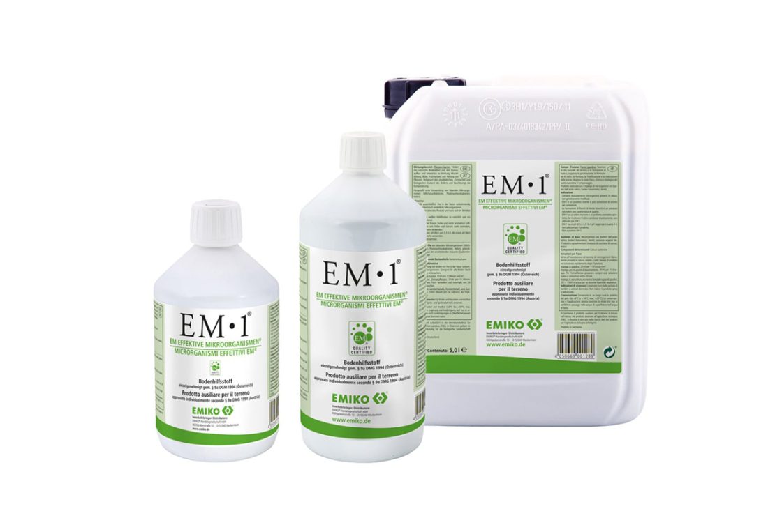 EM1 Effektive Mikroorgansimen in verschiedenen Größen